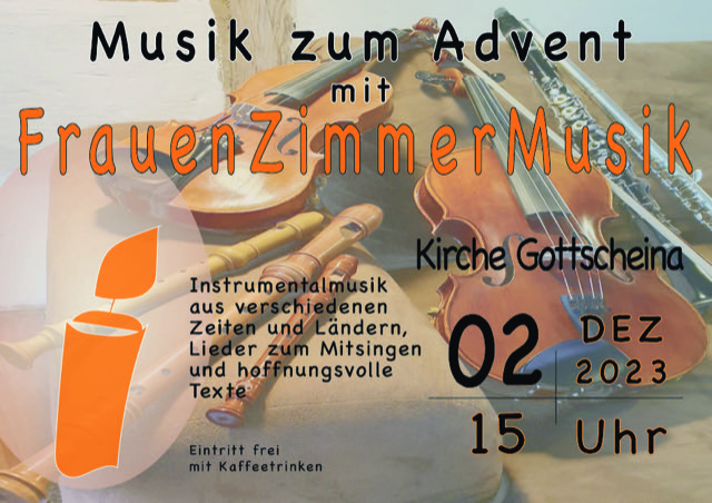 Adventskonzert mit “FrauenZimmerMusik” in Gottscheina am Samstag