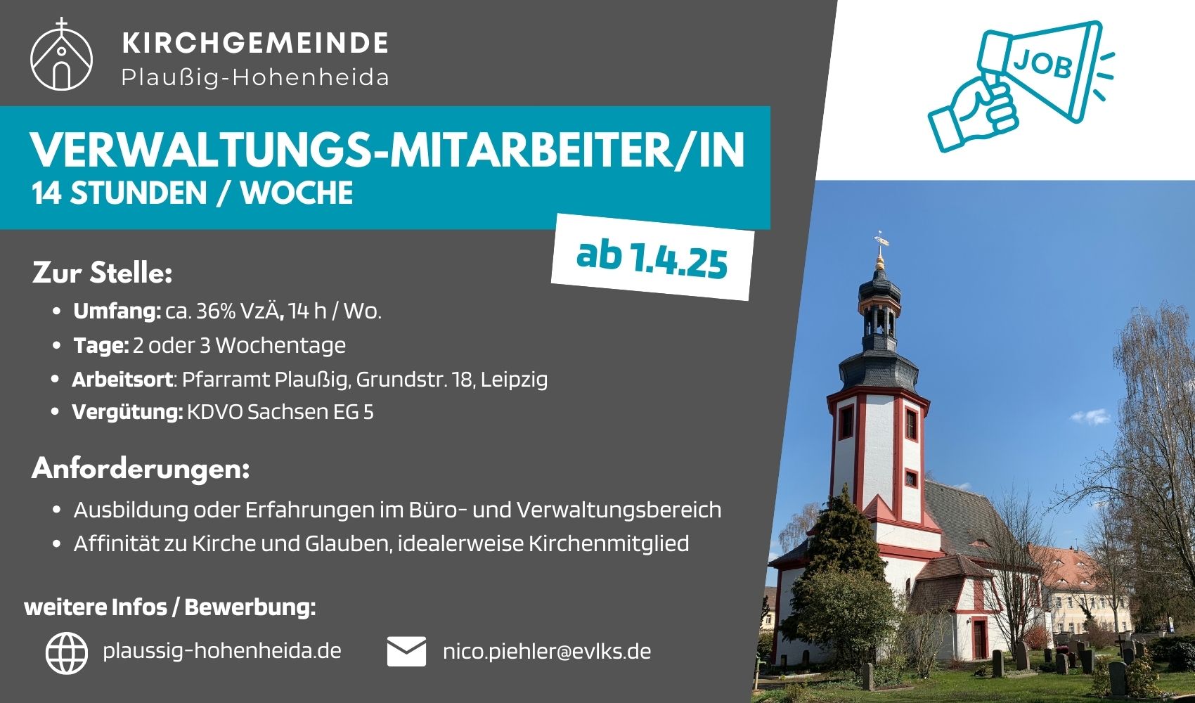 Verwaltungsmitarbeiter/in ab 1.4.2025 gesucht